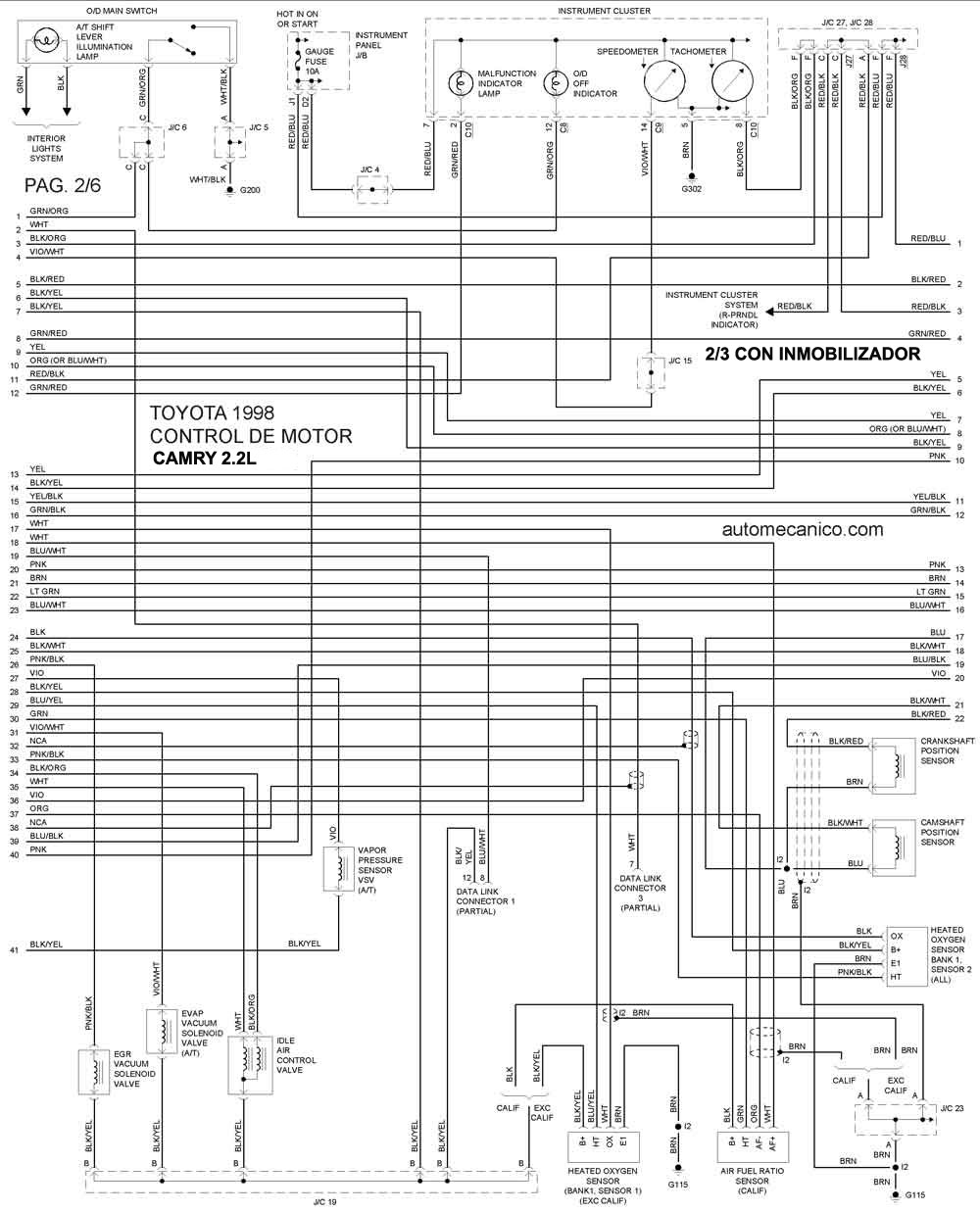 diagrama de motor toyota camry #7