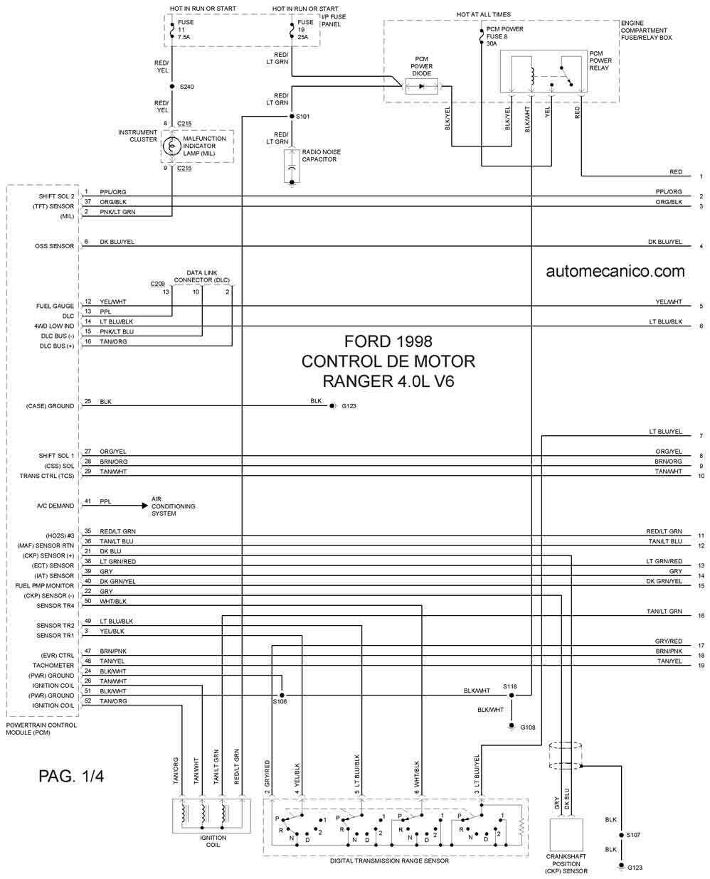 [DIAGRAM] Wiring Diagram De Ford Ranger 1998
