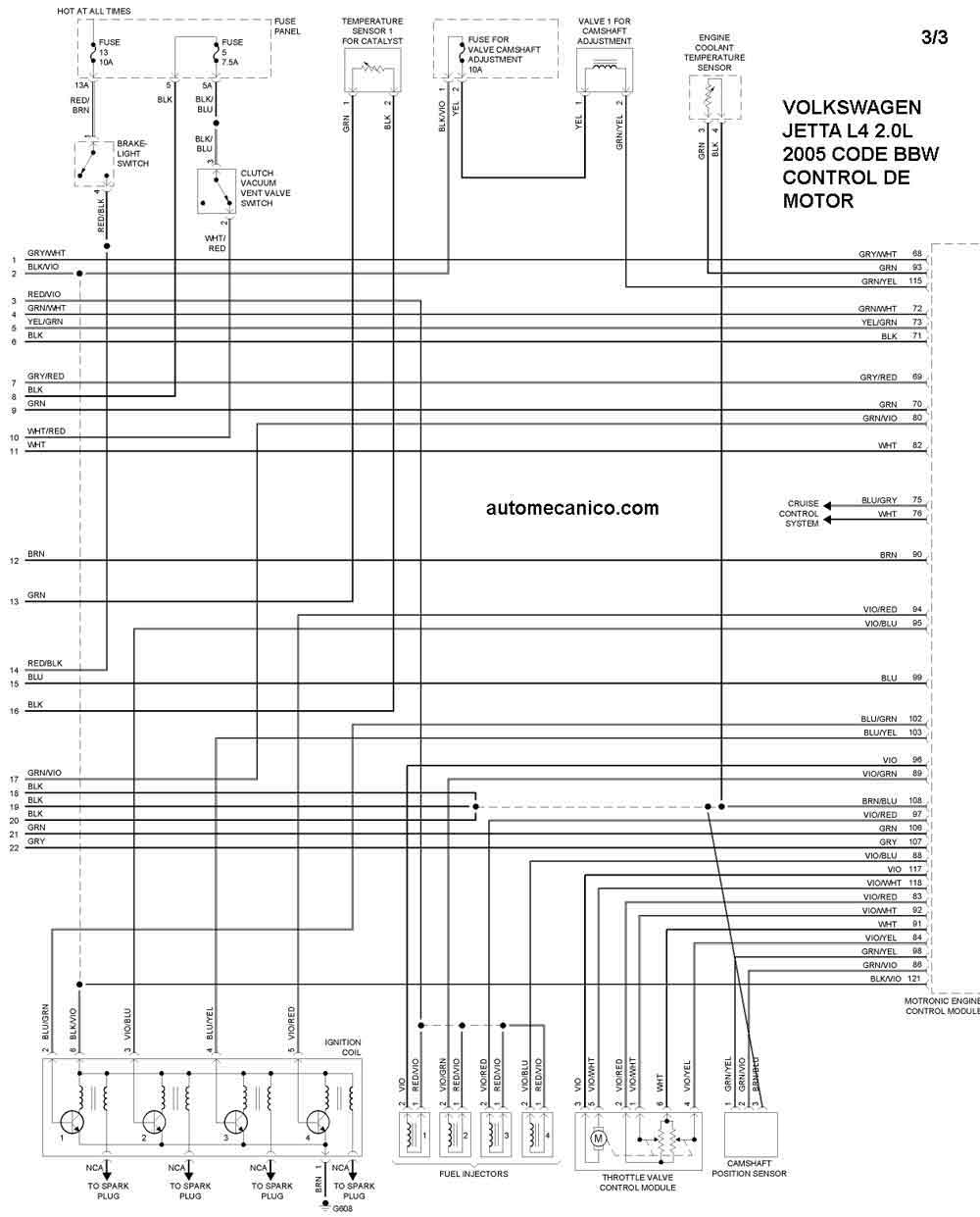 VOLKSWAGEN 2005 | Diagramas - Esquemas - Graphics | vehiculos - motores