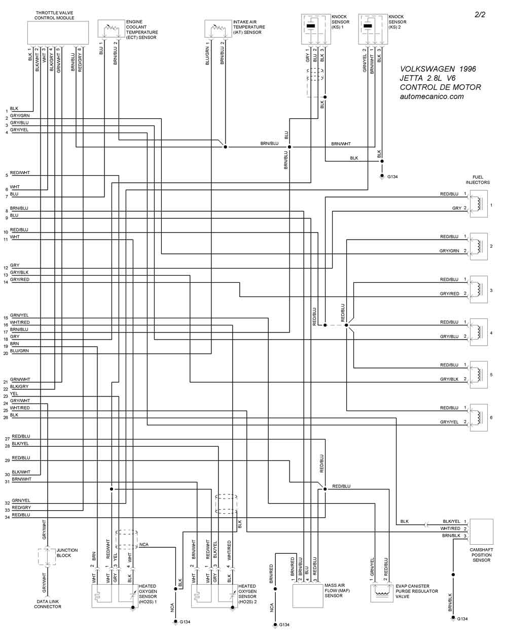 VOLKSWAGEN 1996 | Diagramas - Esquemas - Graphics | vehiculos - motores