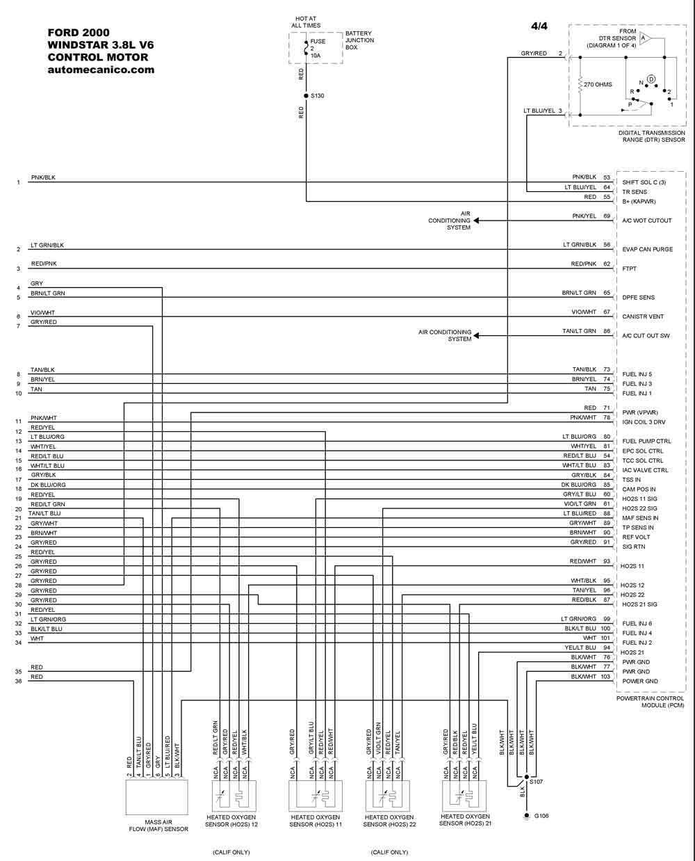 FORD 2000 - Diagramas control del motor - Graphics - Esquemas