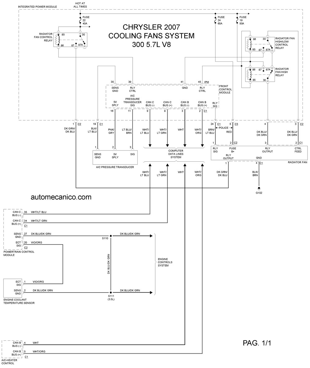 CHRYSLER - Cooling Fans System | Diagramas, Ventiladores, abanicos - 2007 automotriz