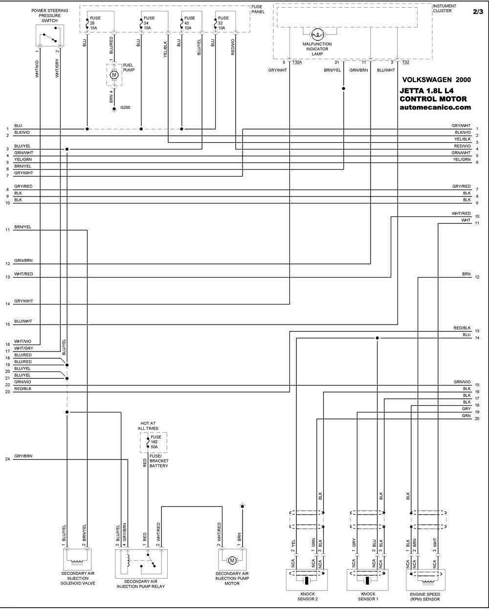 VOLKSWAGEN 2000 - Diagramas control del motor - Graphics - Esquemas