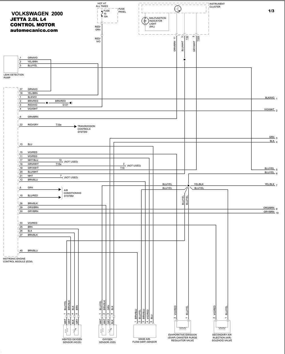 VOLKSWAGEN : Diagramas control del motor - Graphics - Esquemas