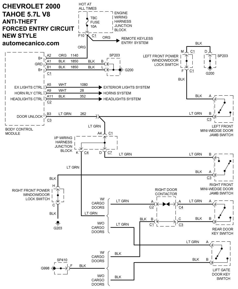 CHEVROLET - sistema antirobo | anti-theft system braking | diagramas